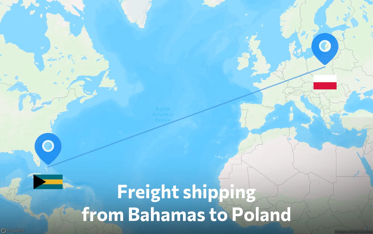 Shipping route from Bahamas to Poland