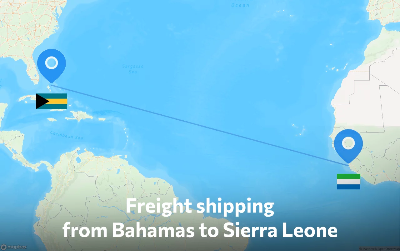 Shipping route from Bahamas to Sierra Leone