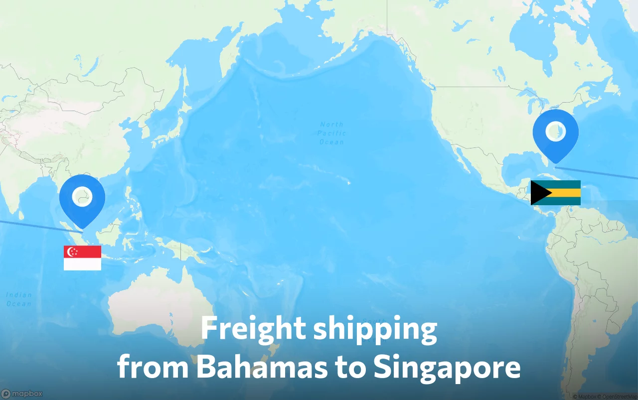 Shipping route from Bahamas to Singapore