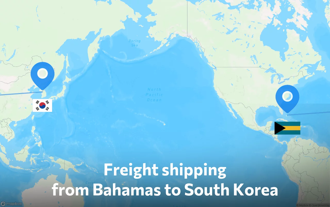 Shipping route from Bahamas to South Korea