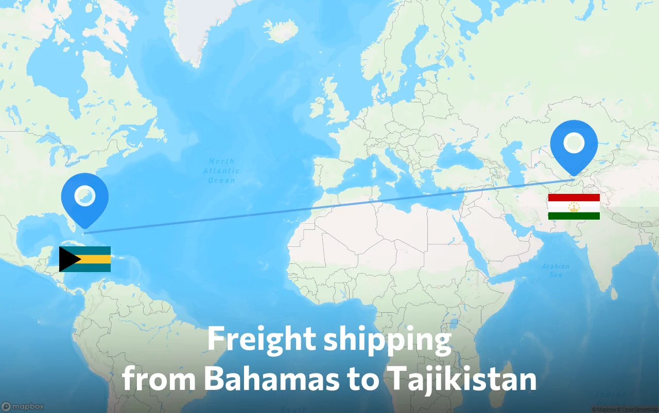 Shipping route from Bahamas to Tajikistan