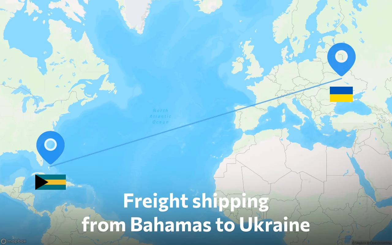 Shipping route from Bahamas to Ukraine