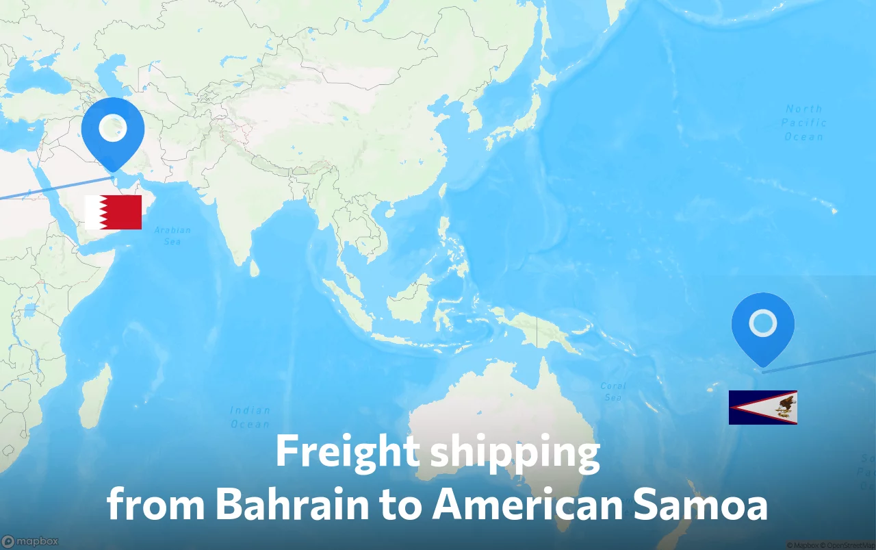 Shipping route from Bahrain to American Samoa