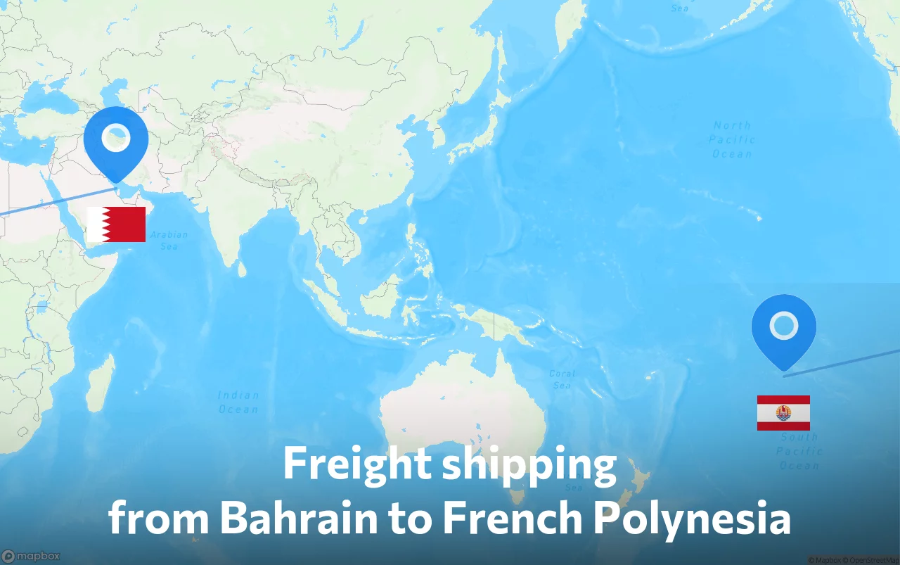 Shipping route from Bahrain to French Polynesia