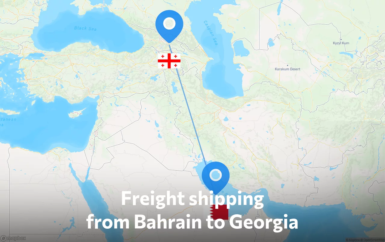 Shipping route from Bahrain to Georgia