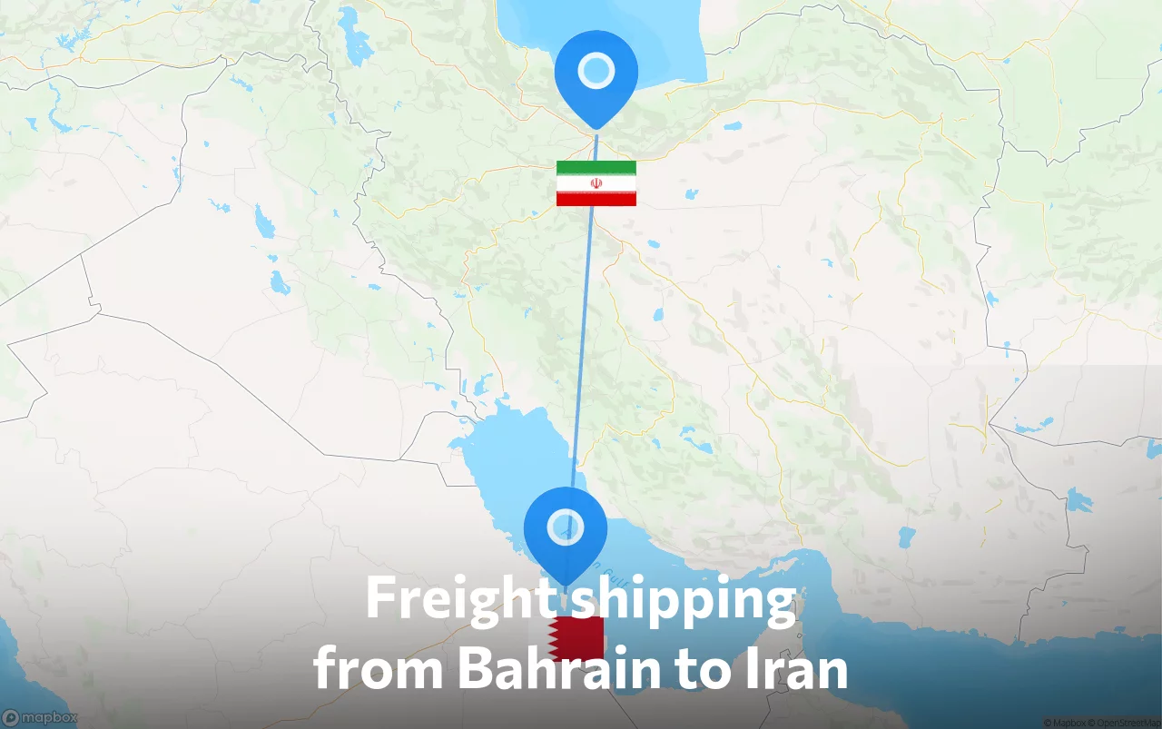 Shipping route from Bahrain to Iran