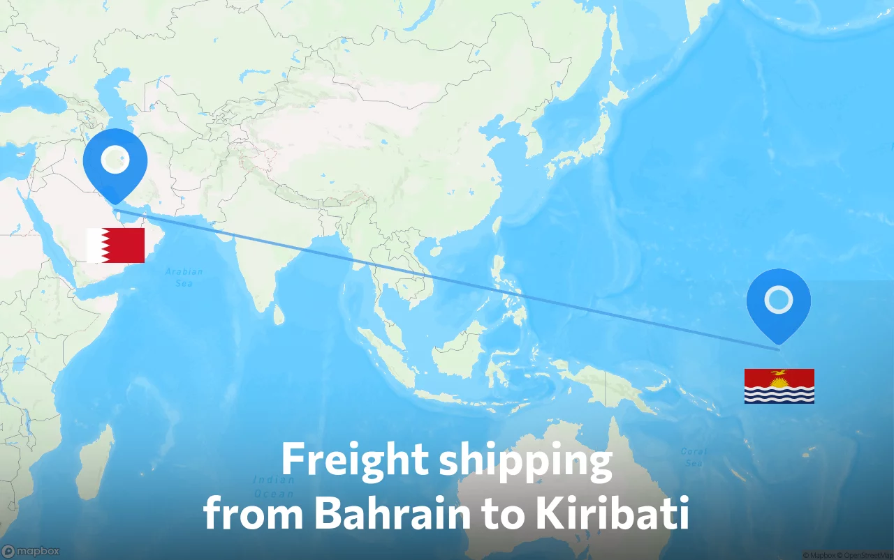 Shipping route from Bahrain to Kiribati