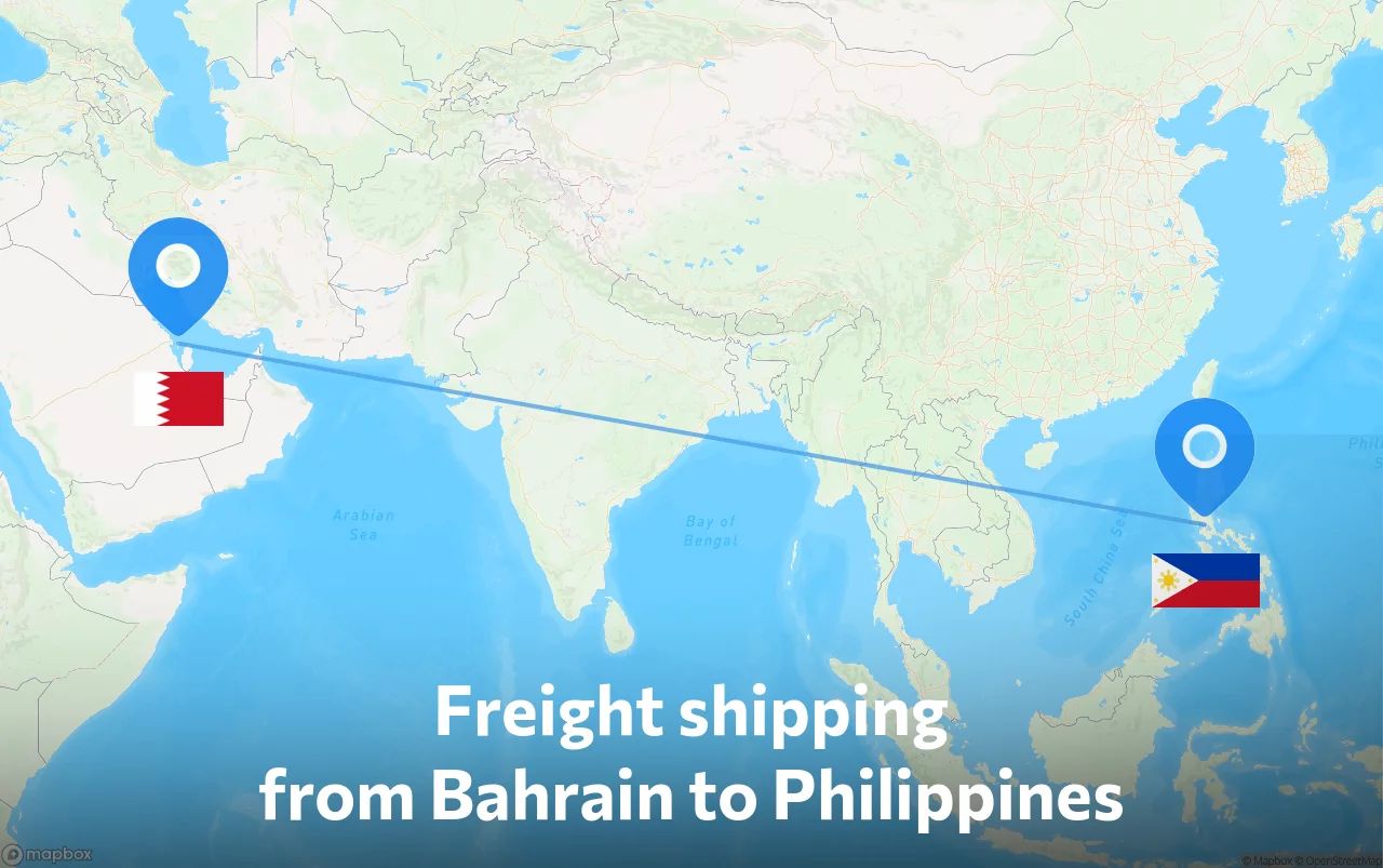 Shipping route from Bahrain to Philippines