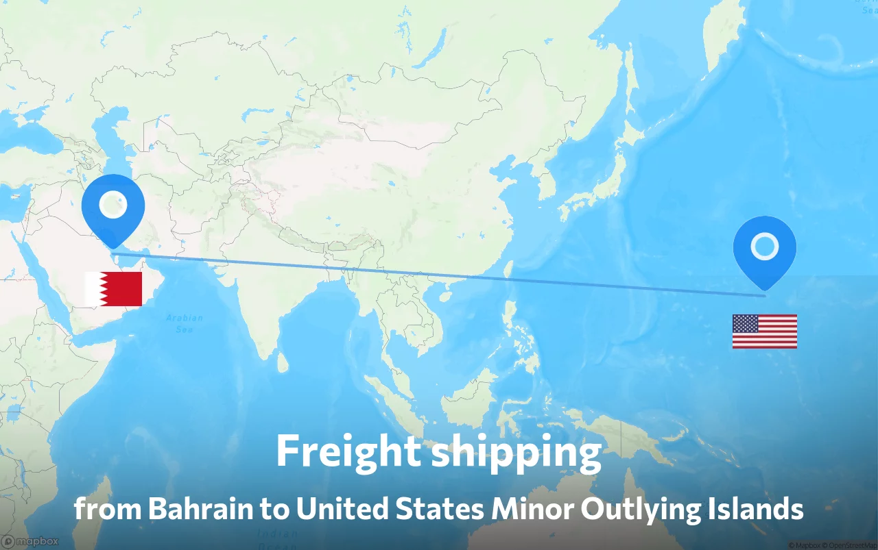 Shipping route from Bahrain to United States Minor Outlying Islands