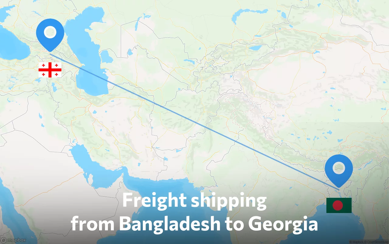 Shipping route from Bangladesh to Georgia