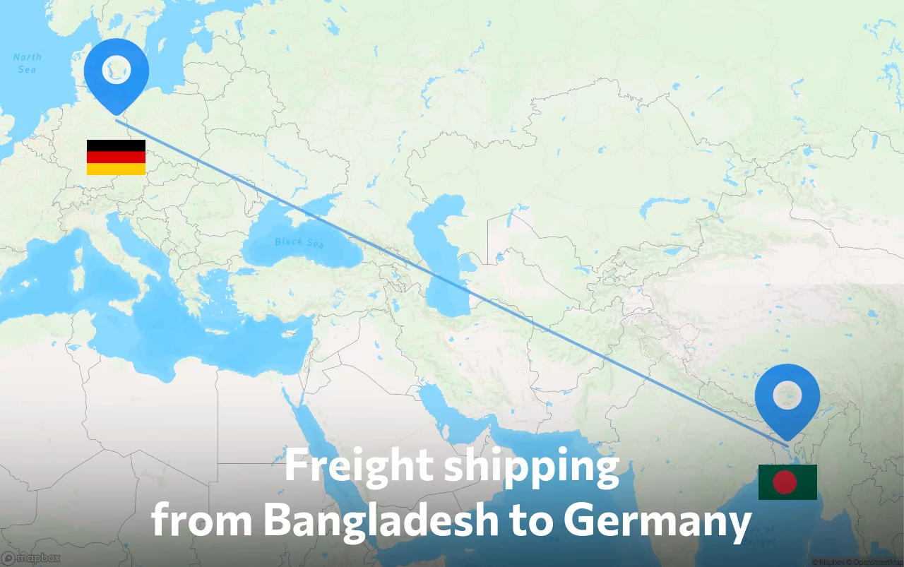 Shipping route from Bangladesh to Germany