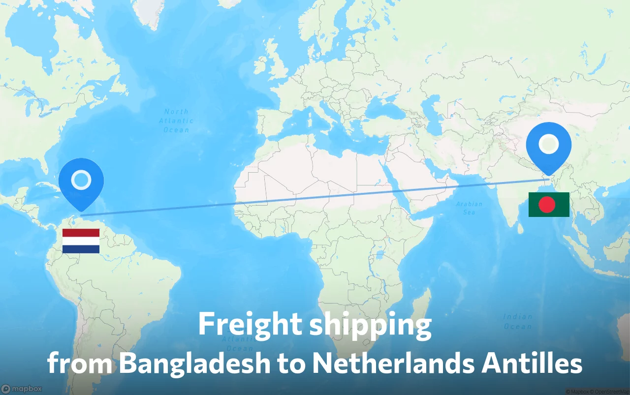 Shipping route from Bangladesh to Netherlands Antilles