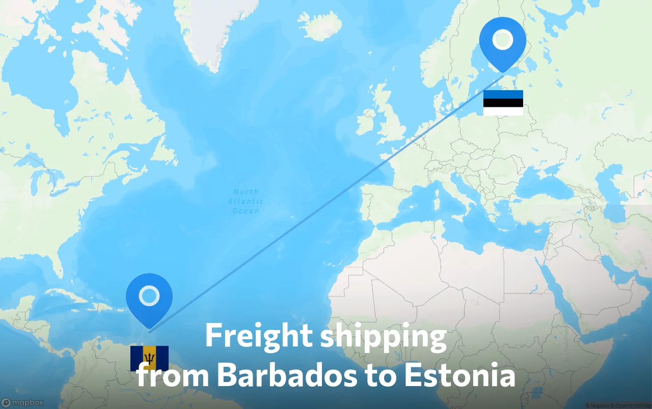 Shipping route from Barbados to Estonia