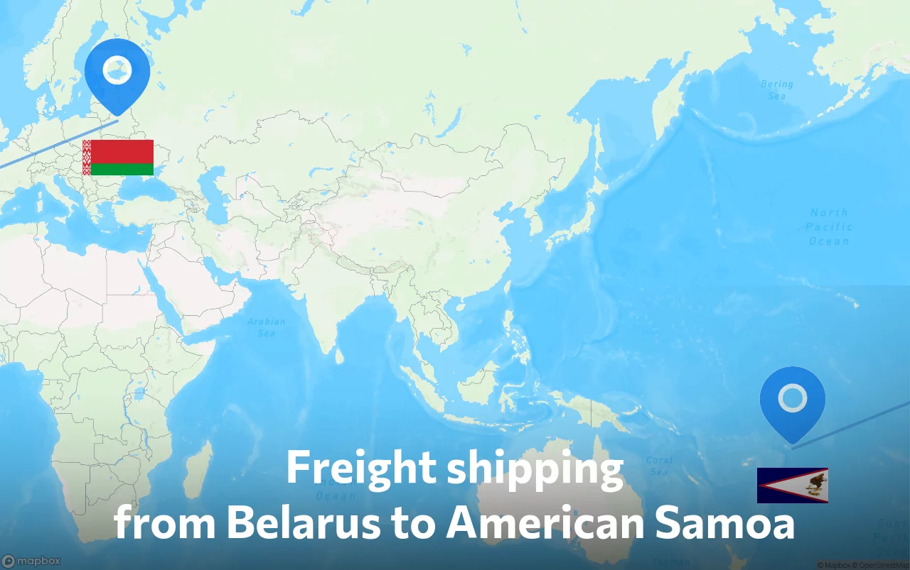 Shipping route from Belarus to American Samoa