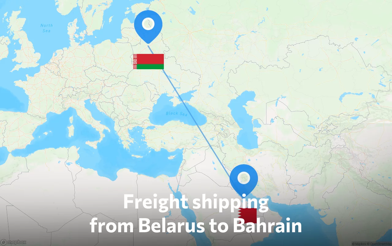 Shipping route from Belarus to Bahrain