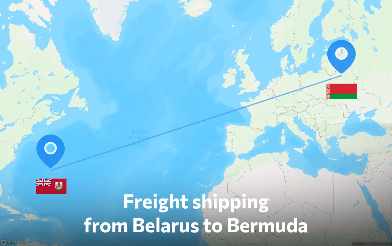 Shipping route from Belarus to Bermuda