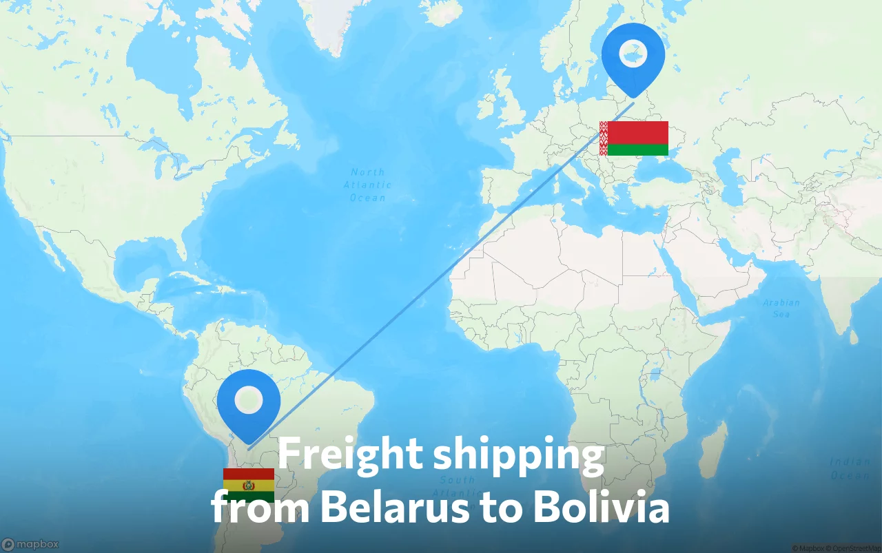 Shipping route from Belarus to Bolivia