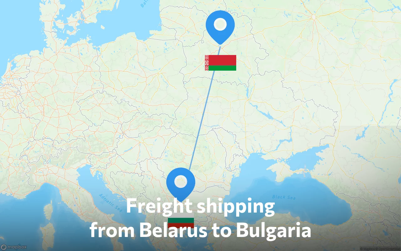 Shipping route from Belarus to Bulgaria