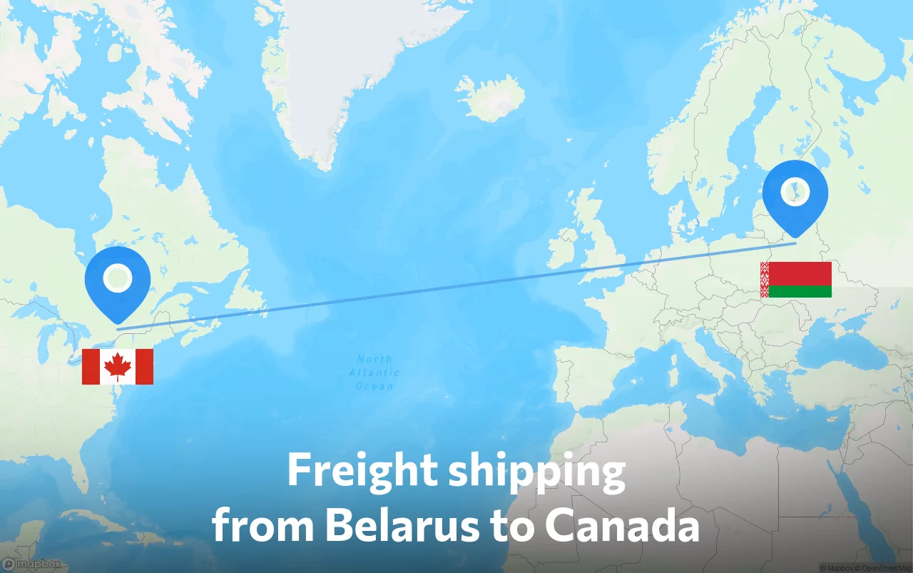 Shipping route from Belarus to Canada