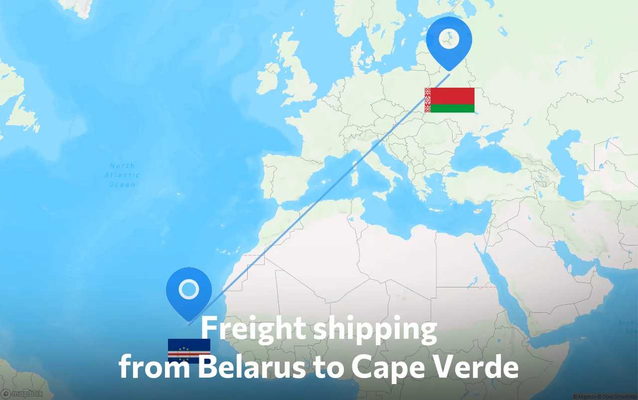 Shipping route from Belarus to Cape Verde