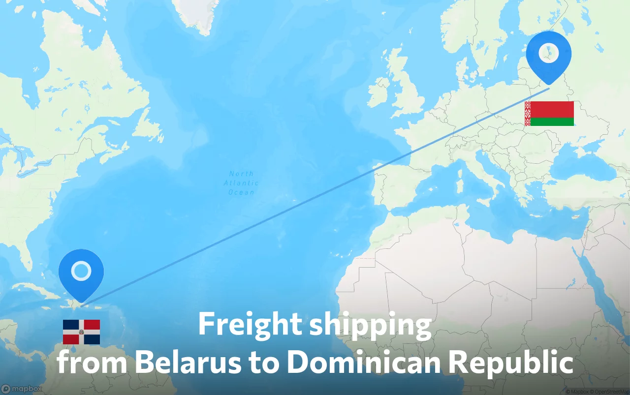 Shipping route from Belarus to Dominican Republic