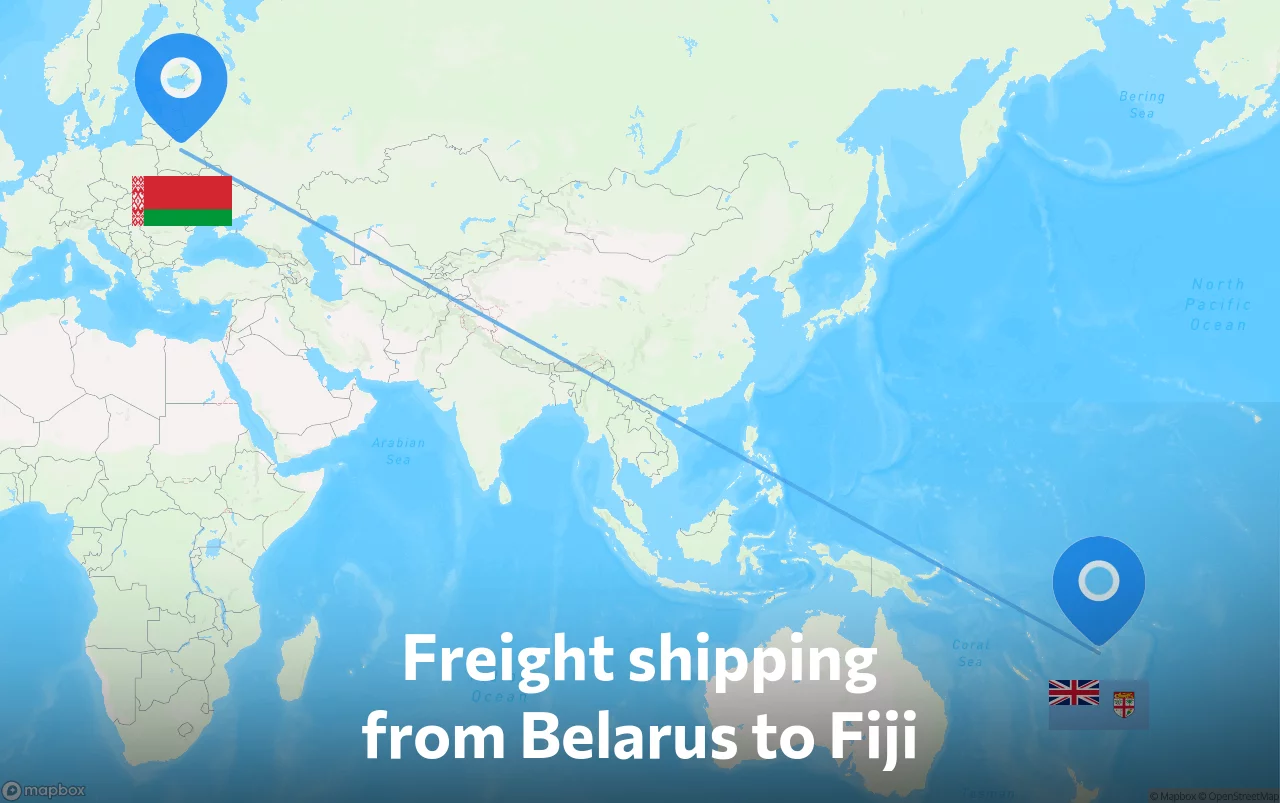 Shipping route from Belarus to Fiji