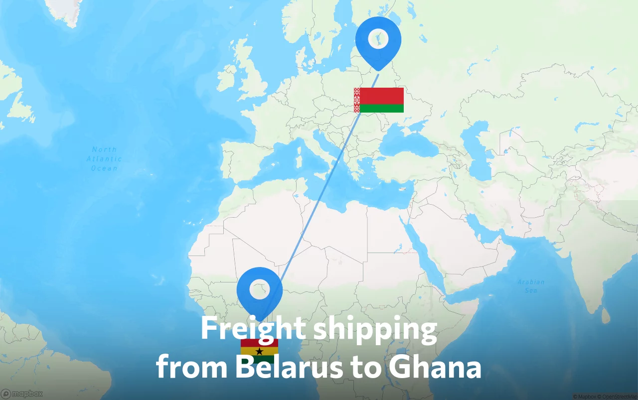 Shipping route from Belarus to Ghana
