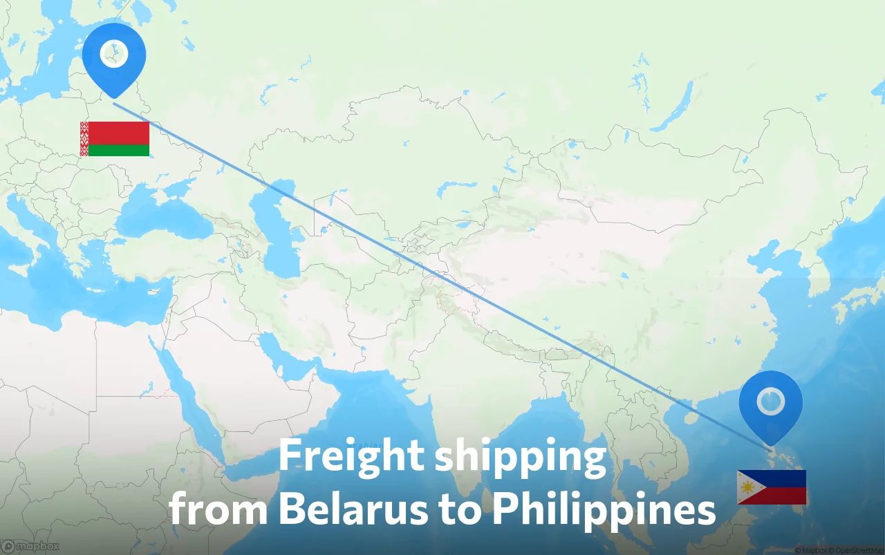 Shipping route from Belarus to Philippines