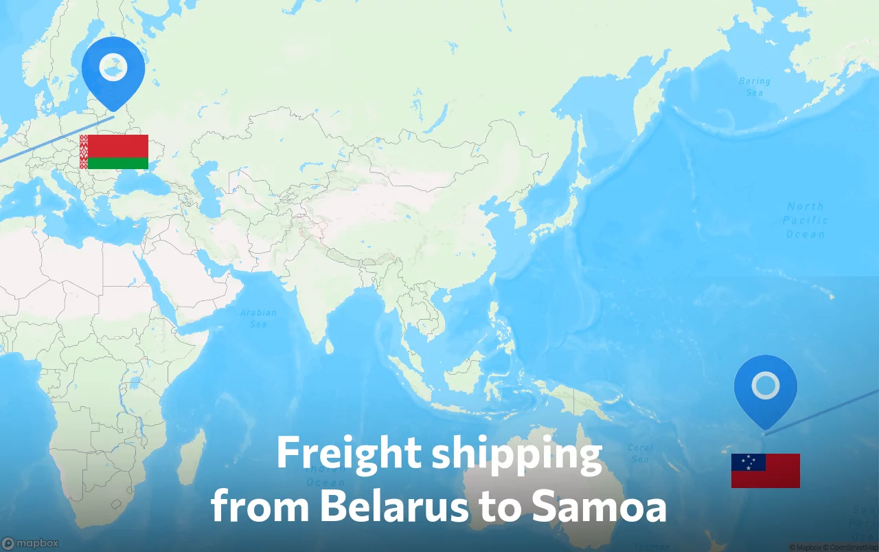 Shipping route from Belarus to Samoa