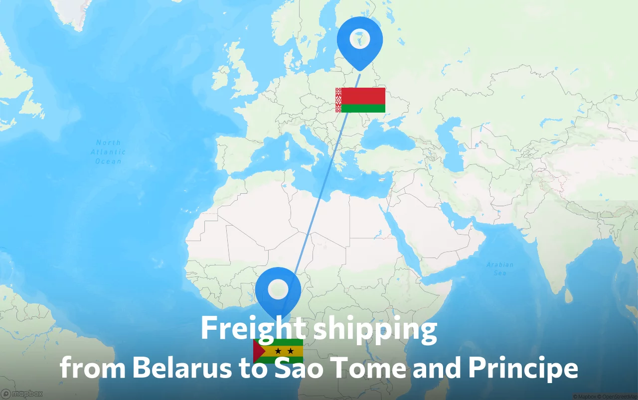 Shipping route from Belarus to Sao Tome and Principe