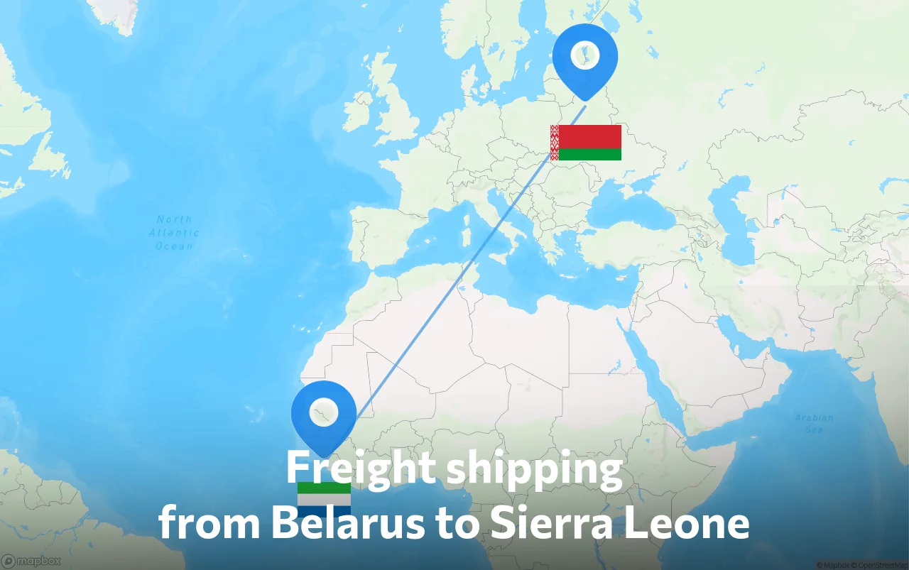 Shipping route from Belarus to Sierra Leone