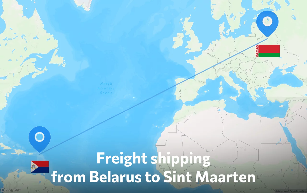Shipping route from Belarus to Sint Maarten