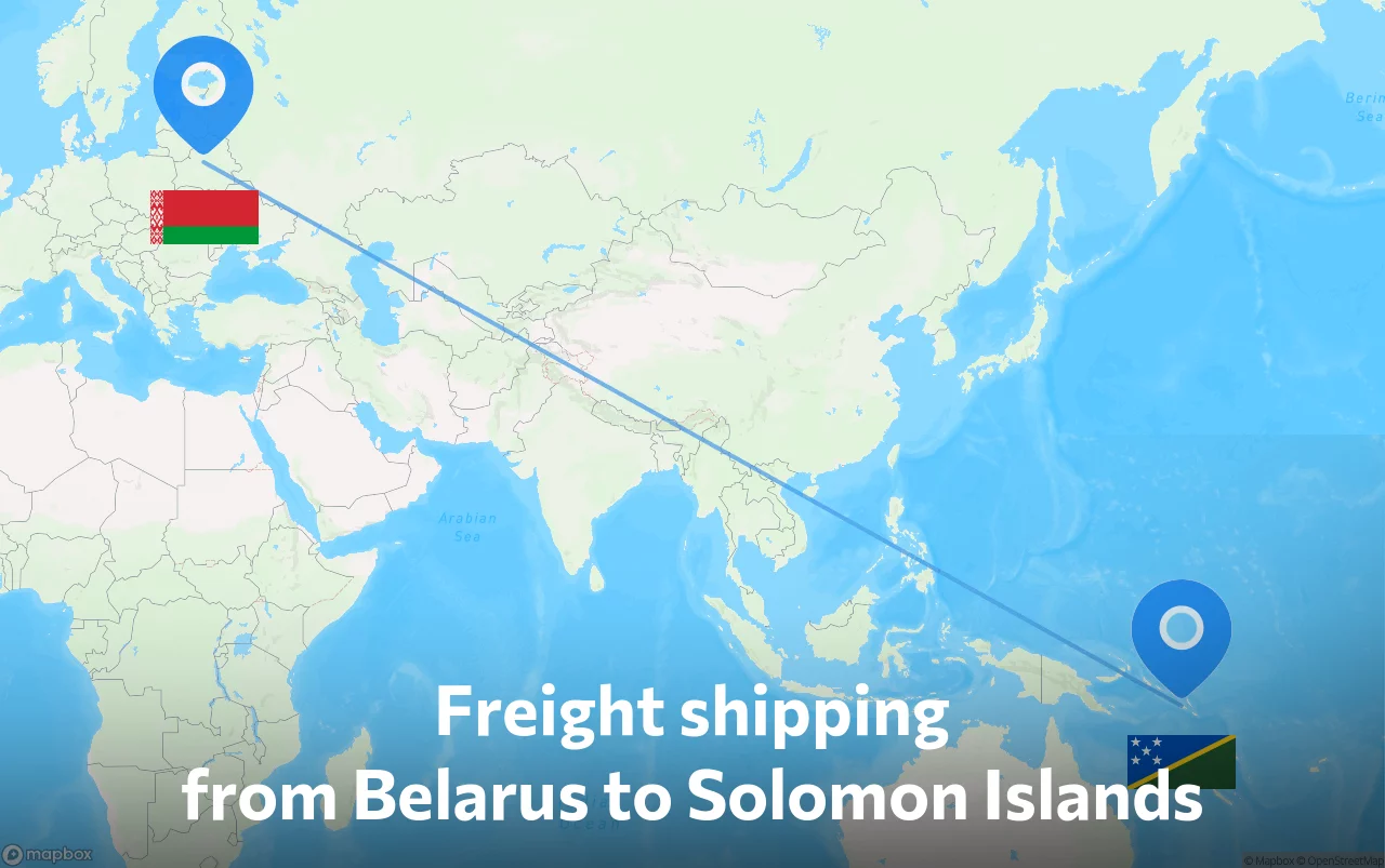 Shipping route from Belarus to Solomon Islands