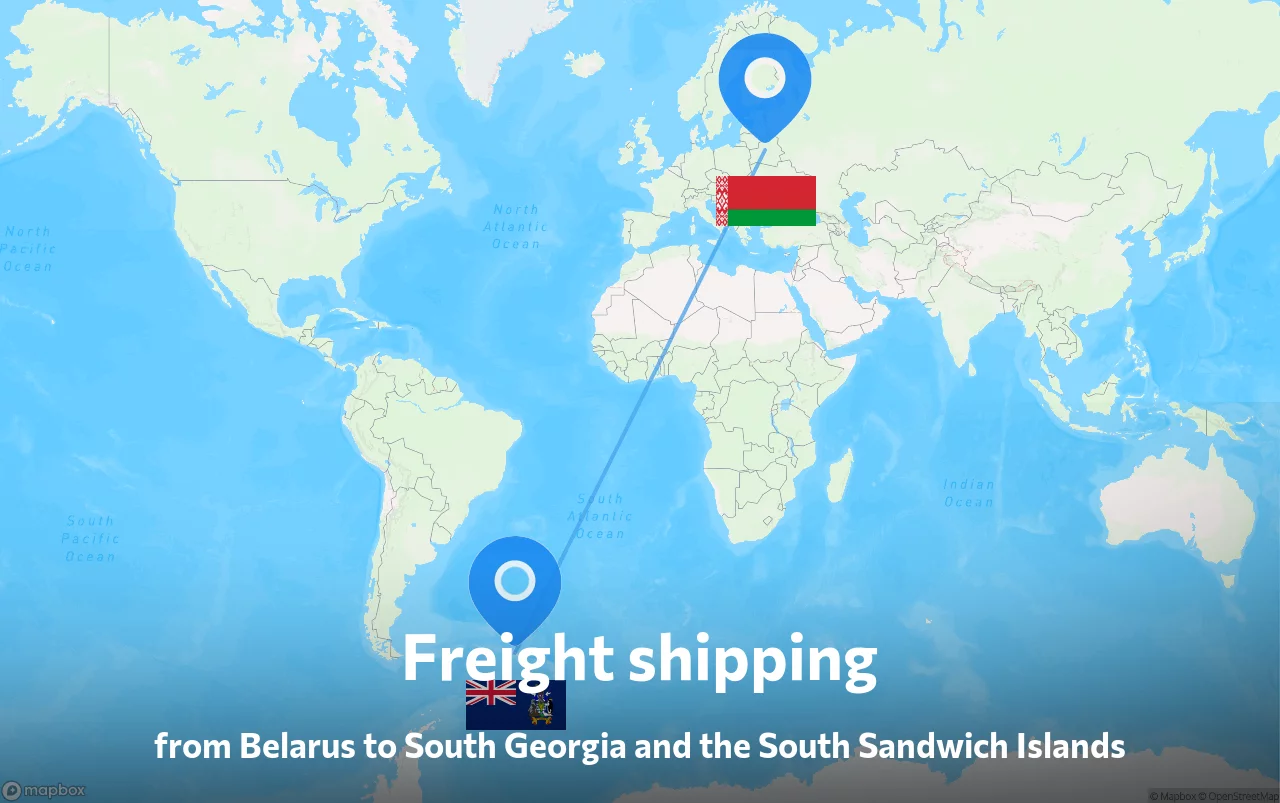 Shipping route from Belarus to South Georgia and the South Sandwich Islands