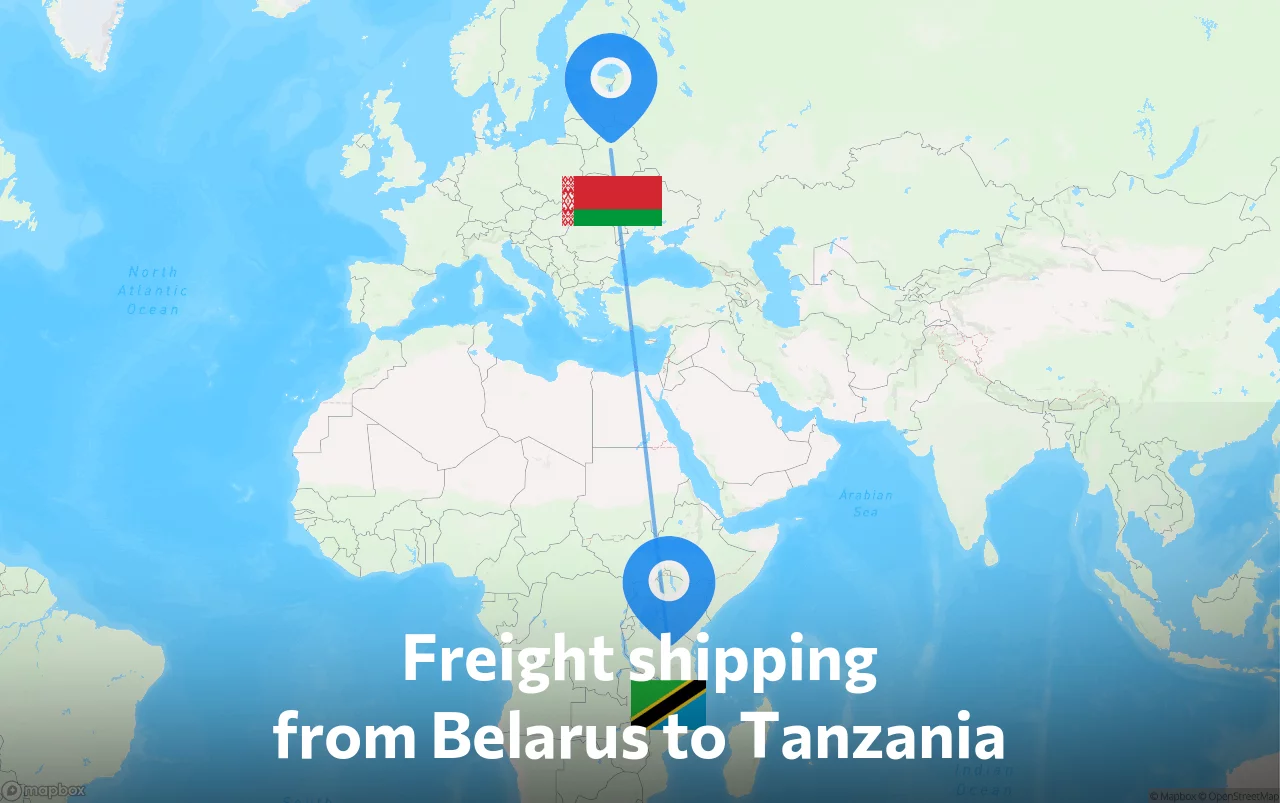 Shipping route from Belarus to Tanzania