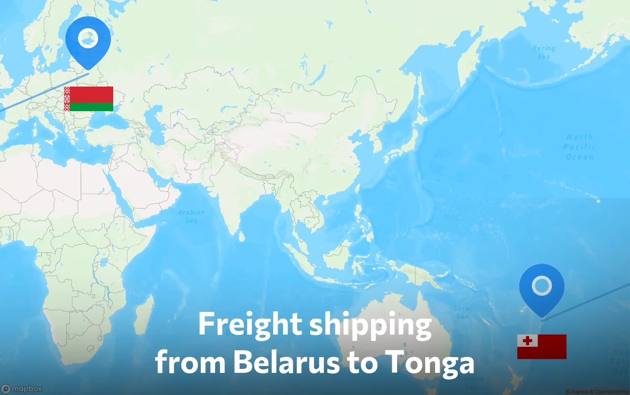 Shipping route from Belarus to Tonga