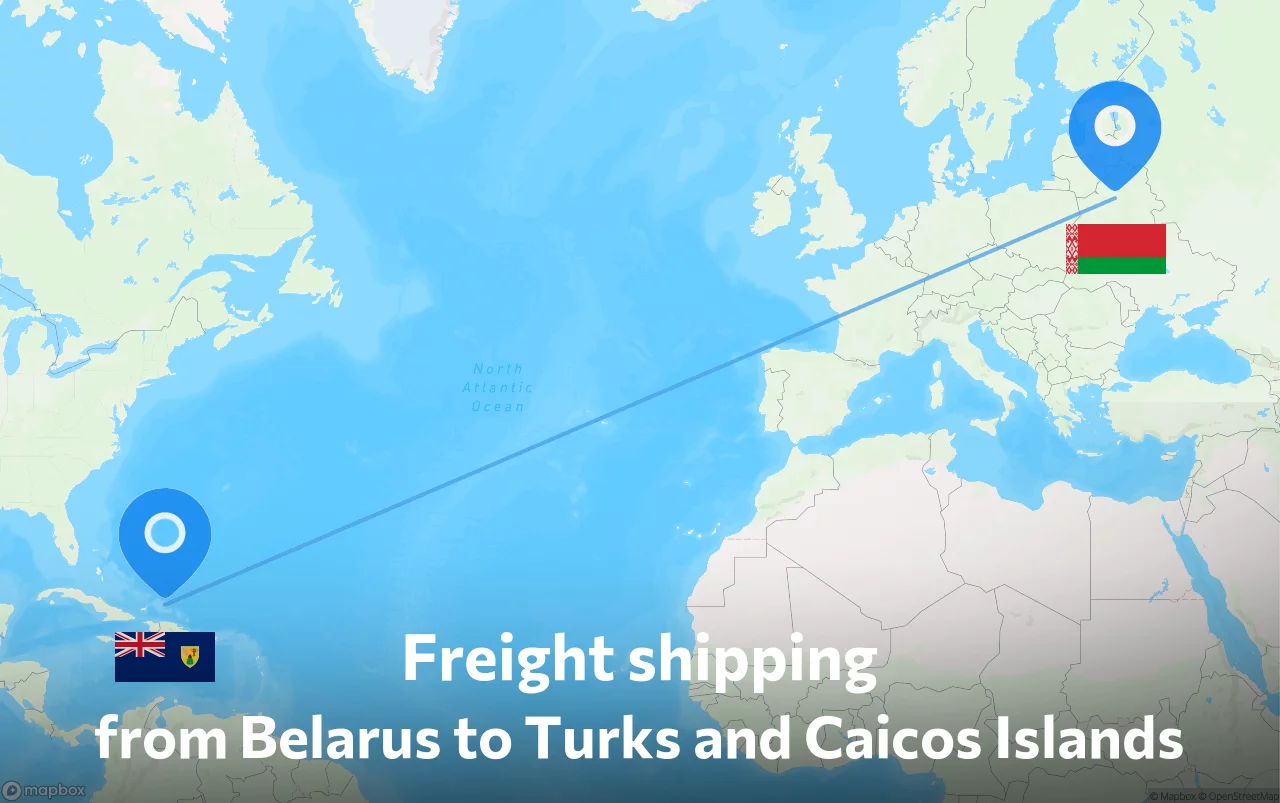 Shipping route from Belarus to Turks and Caicos Islands