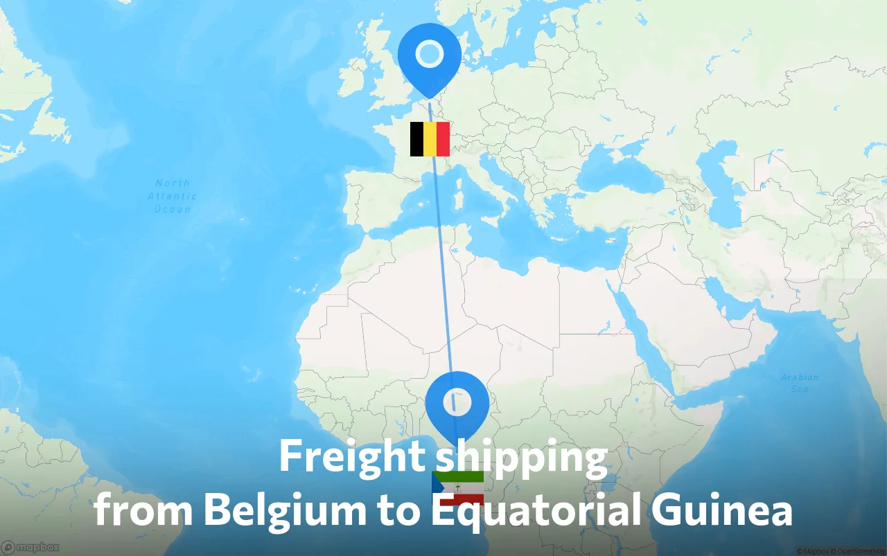 Shipping route from Belgium to Equatorial Guinea