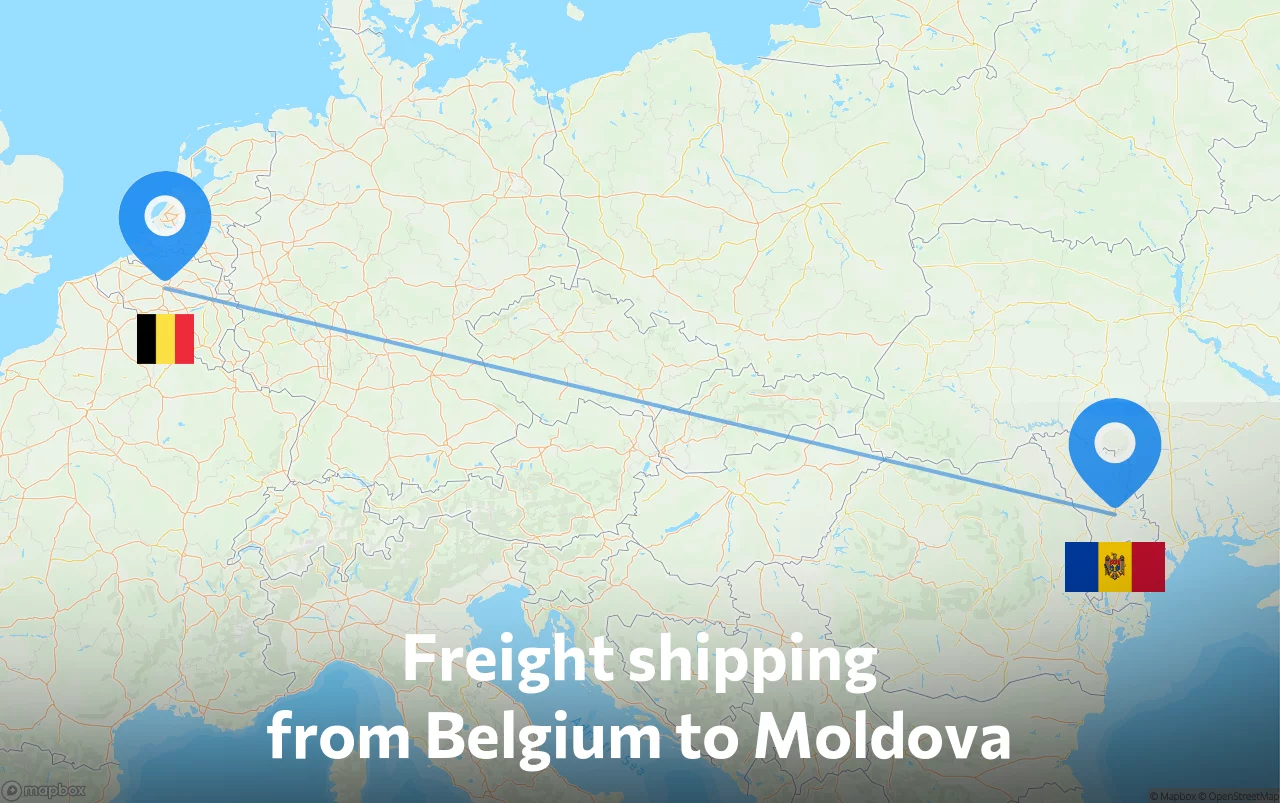 Shipping route from Belgium to Moldova