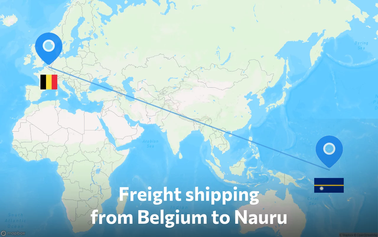 Shipping route from Belgium to Nauru