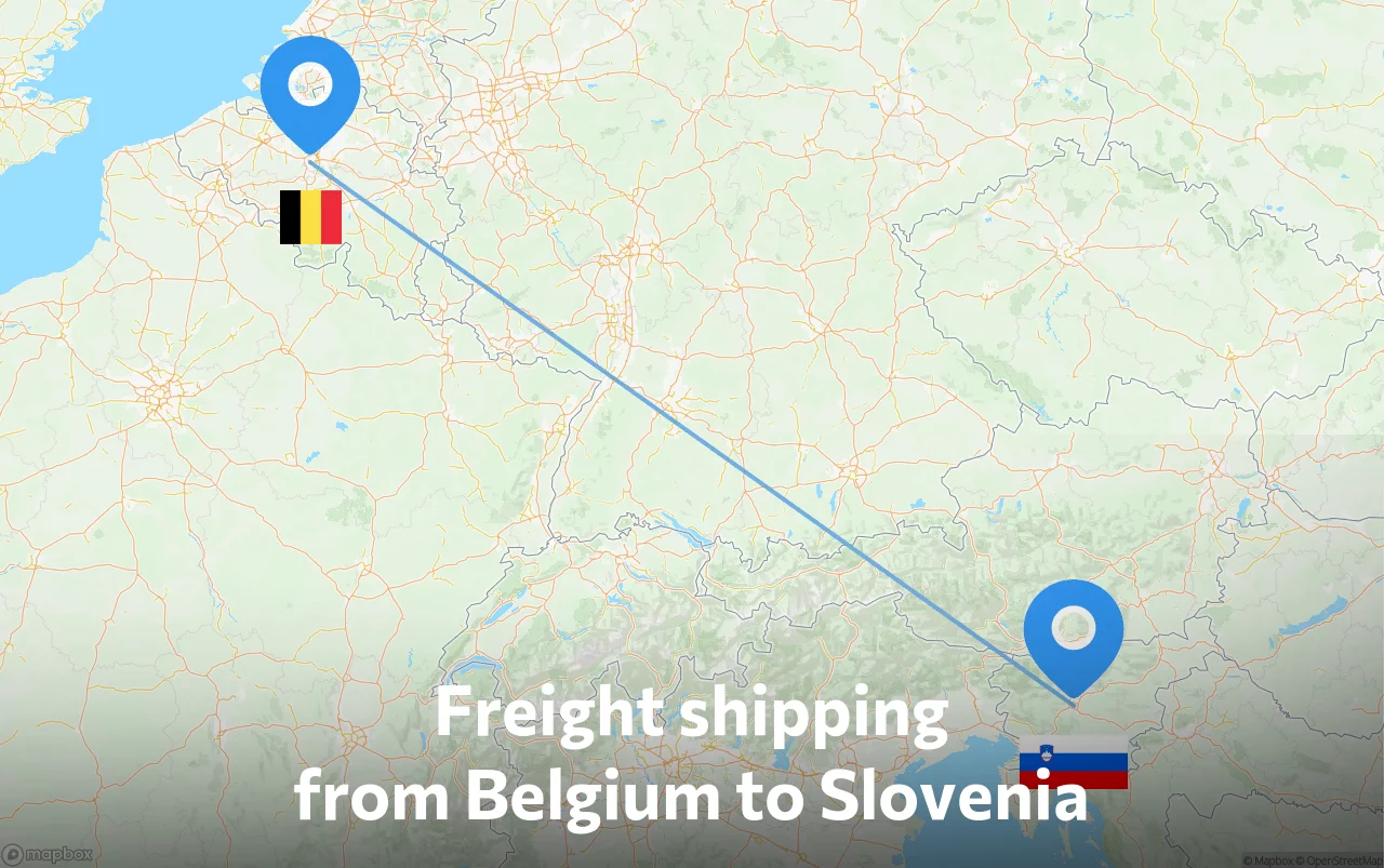 Shipping route from Belgium to Slovenia