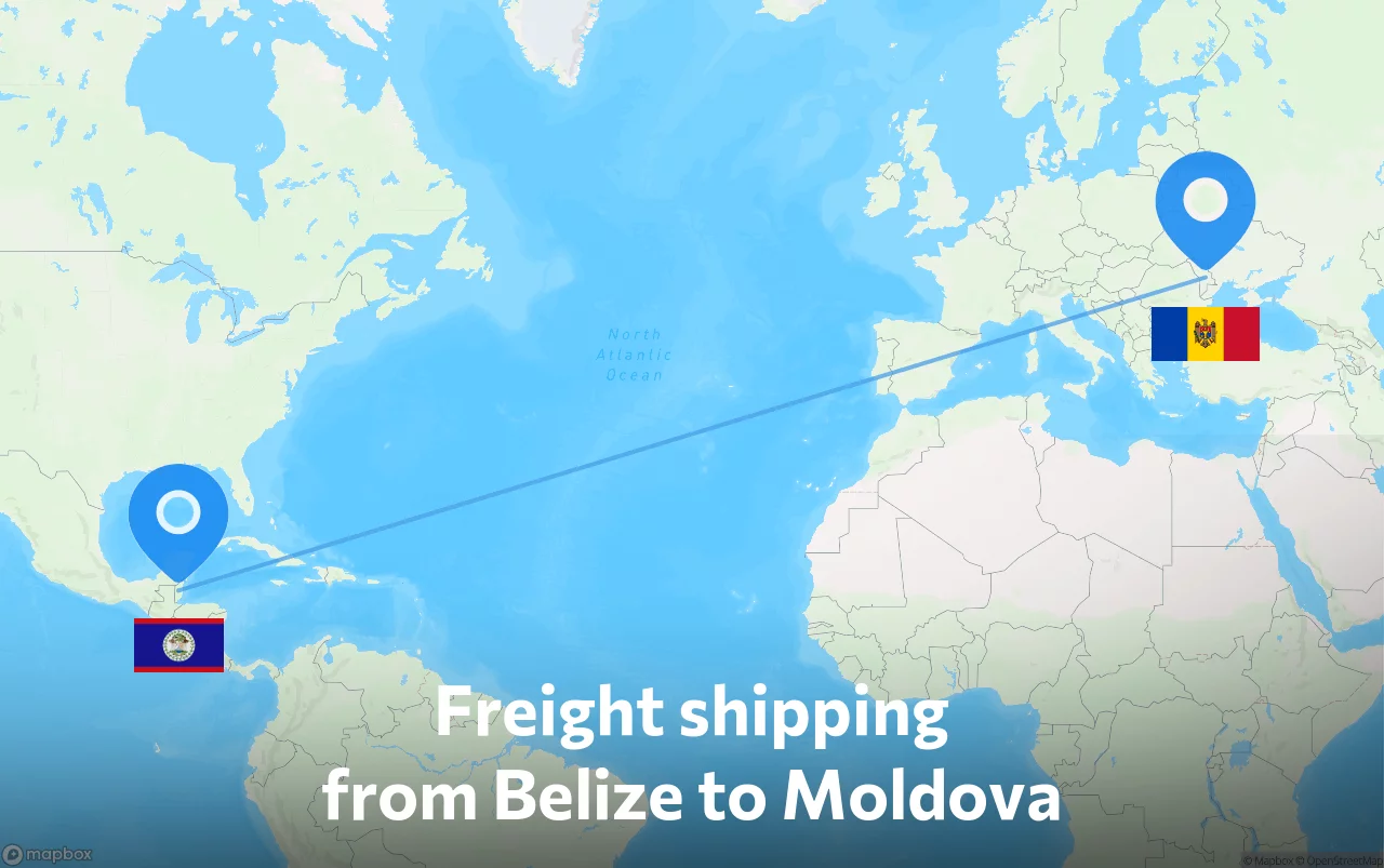 Shipping route from Belize to Moldova