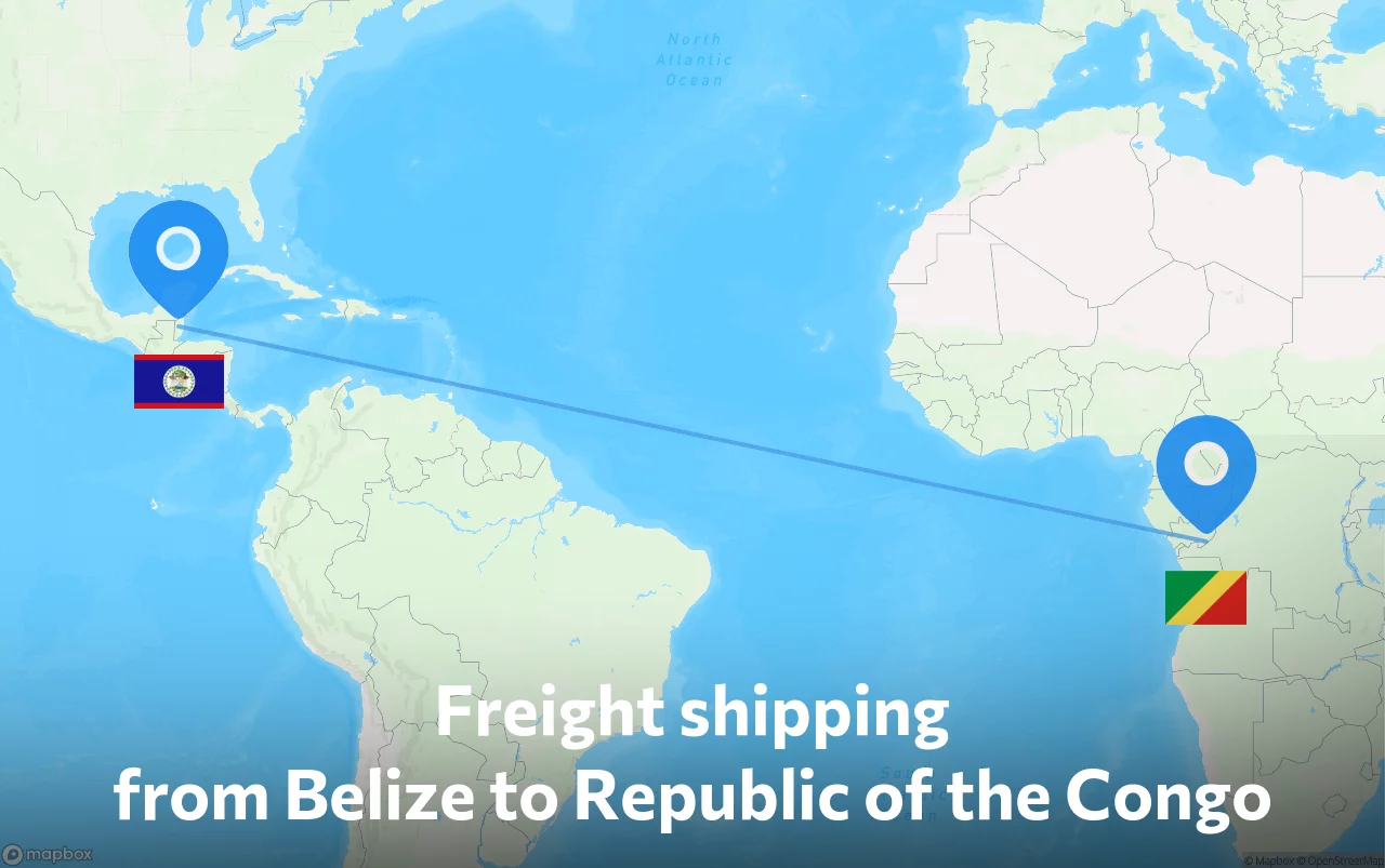 Shipping route from Belize to Republic of the Congo