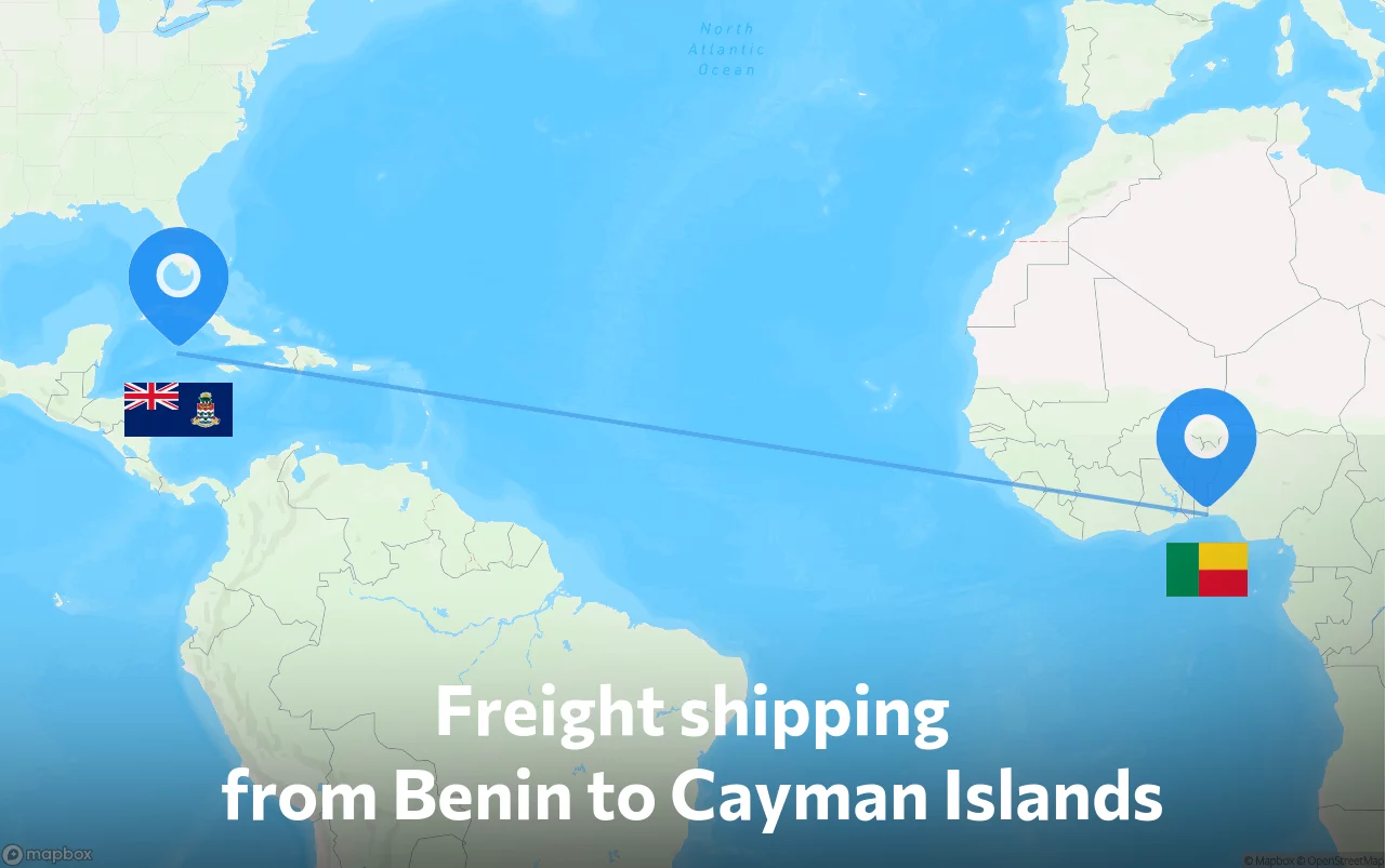 Shipping route from Benin to Cayman Islands