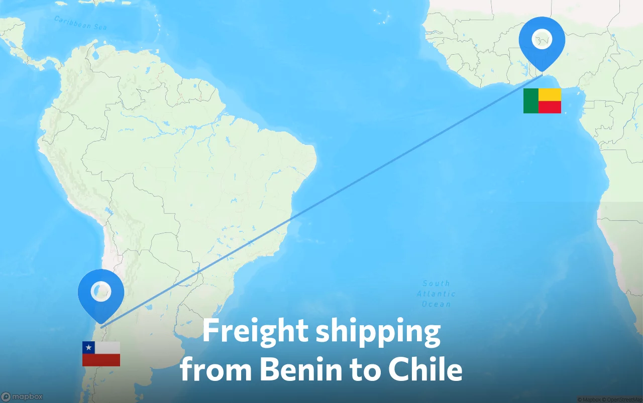 Shipping route from Benin to Chile