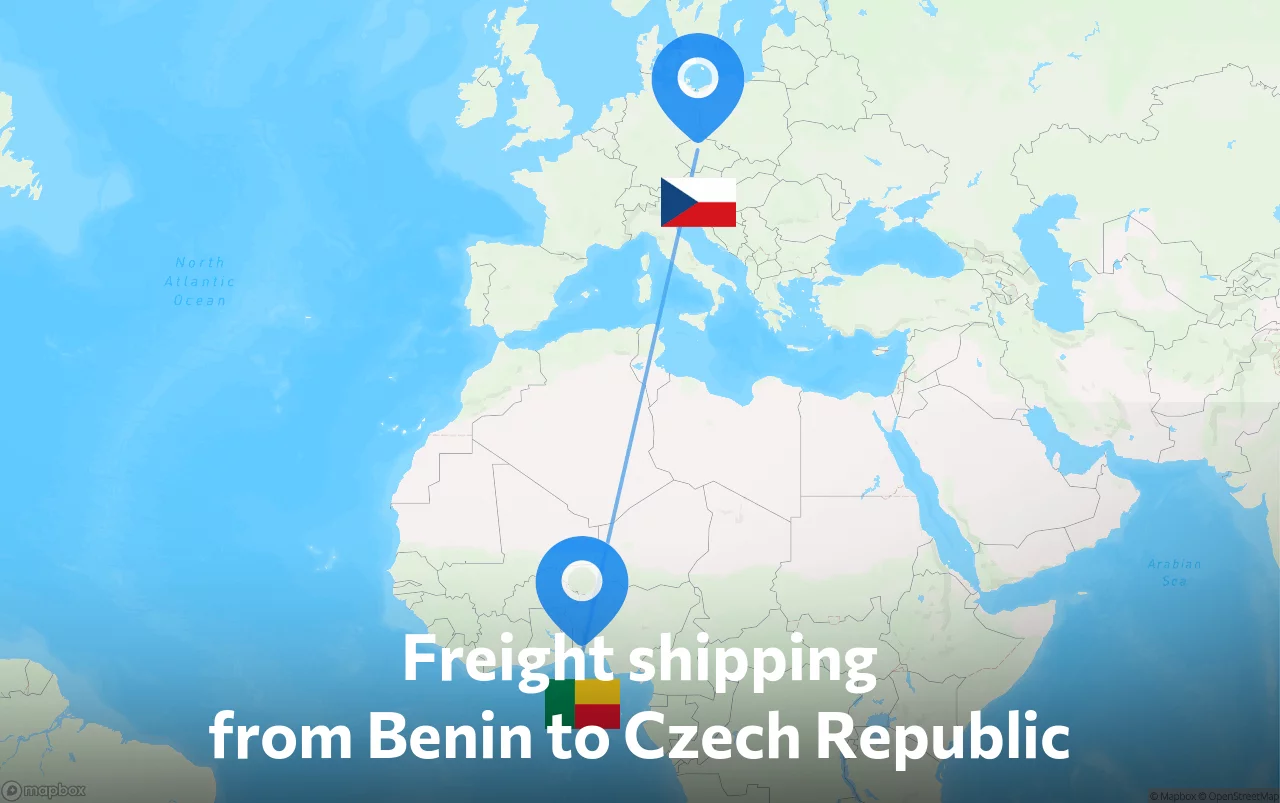Shipping route from Benin to Czech Republic