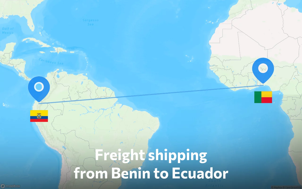 Shipping route from Benin to Ecuador