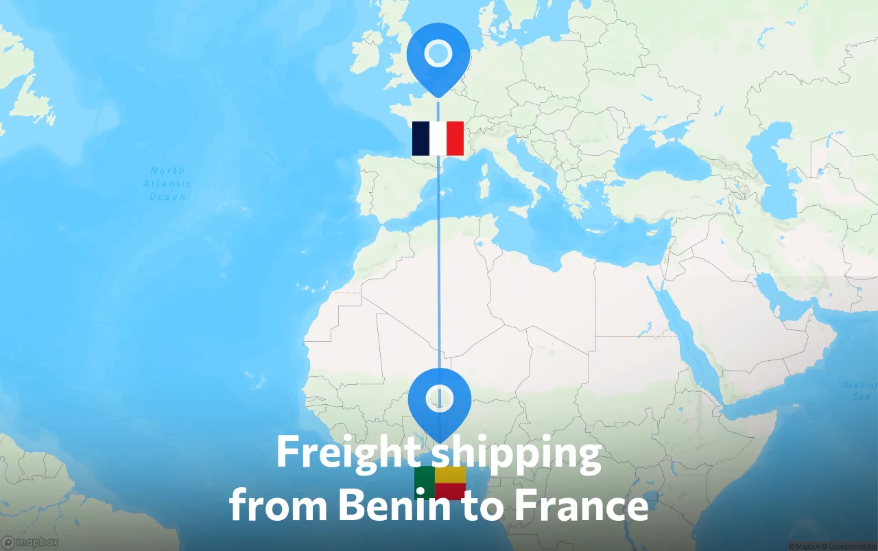 Shipping route from Benin to France