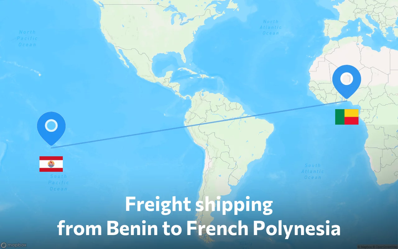 Shipping route from Benin to French Polynesia