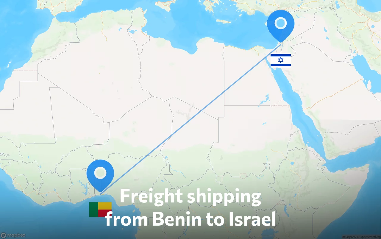 Shipping route from Benin to Israel